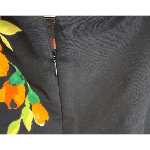 Ronni Nicole Black Floral‎ Sleeveless Sheath Dress Size 12 Vibrant Summer Garden - Picture 5 of 7